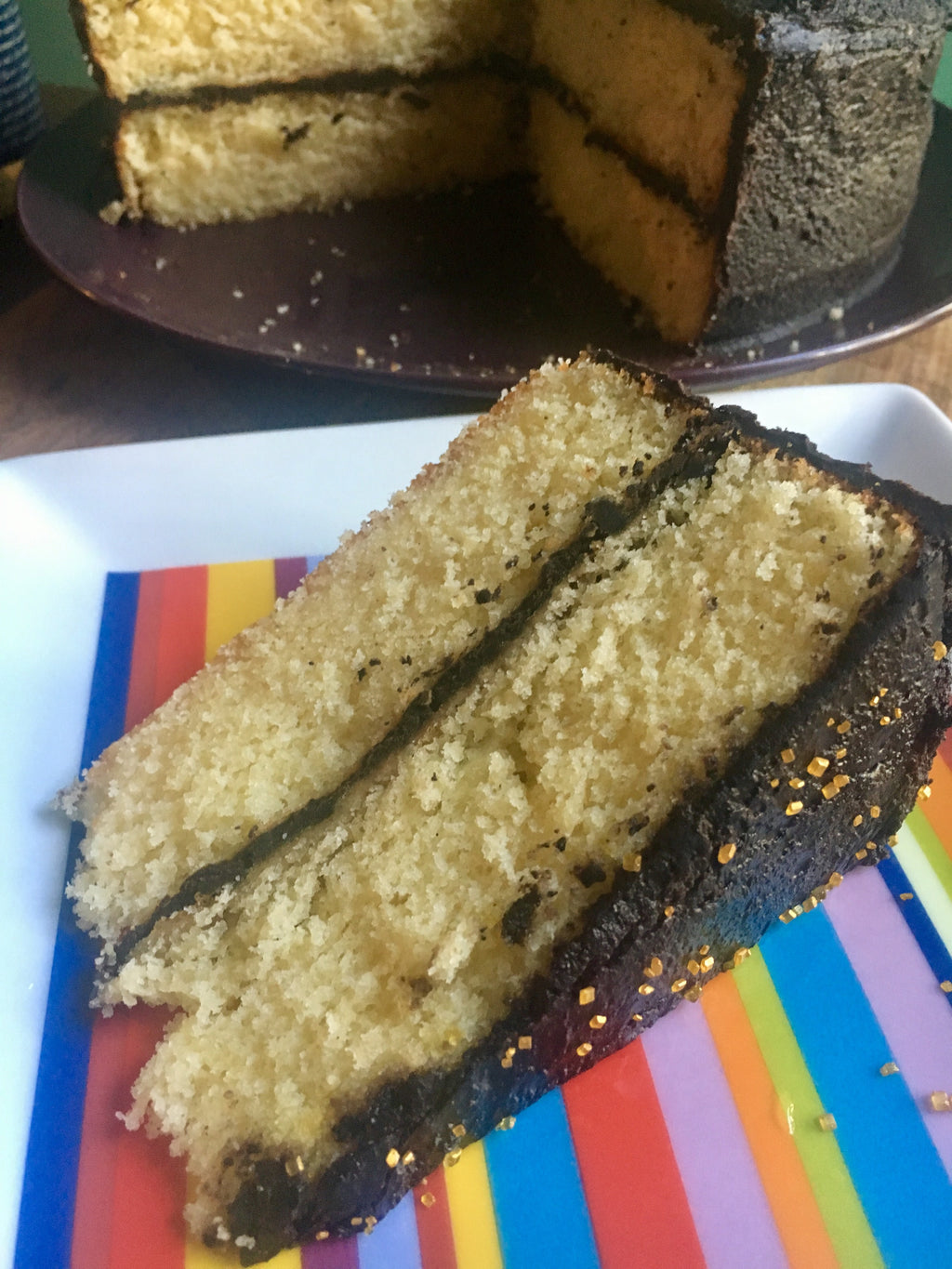 Yellow Layer Cake with Fudge Icing